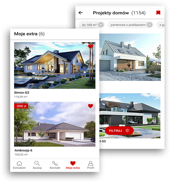 Aplikacja mobilna EXTRADOM projekty domów - Zapisuj swoje „extra”
